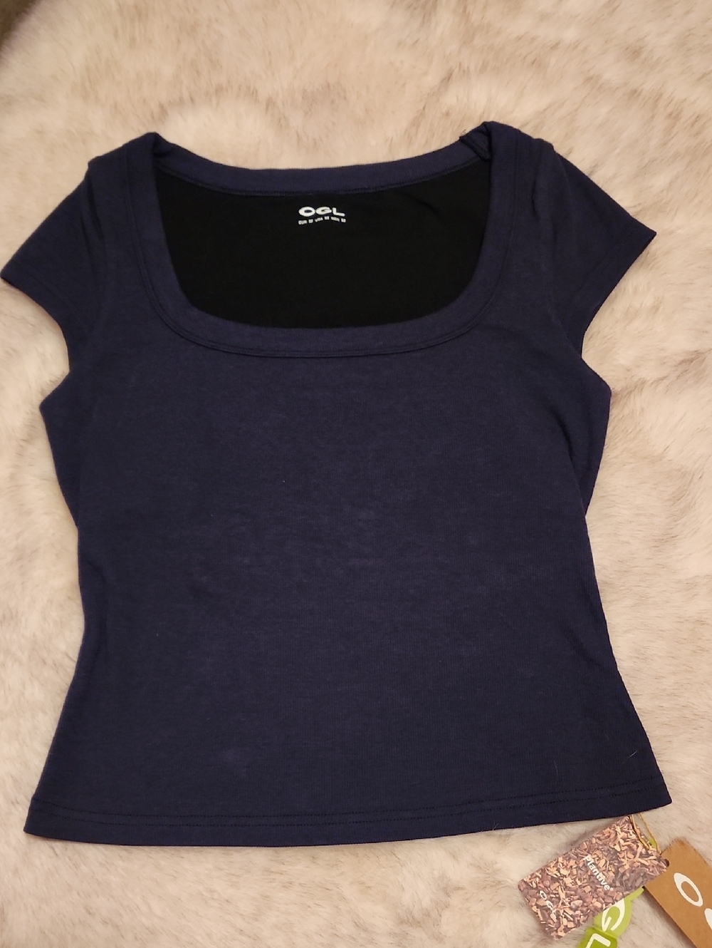 OGL Navy Scoop Neck Women's Top